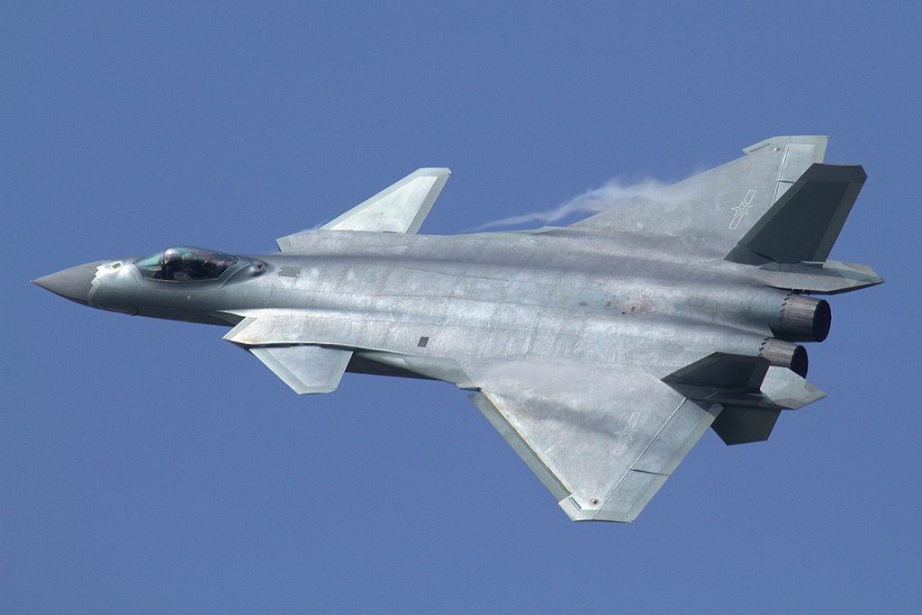 One of the best Fighter Jets in the World. Chengdu J-20 flying in the sky. 