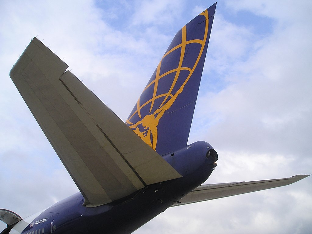 A conventional empennage of a Boeing.