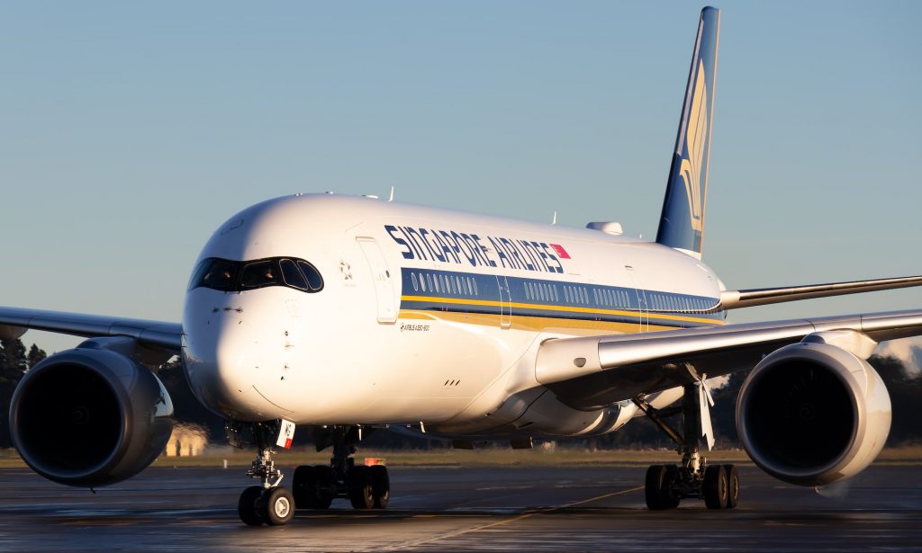 a Singapore airlines aircraft.