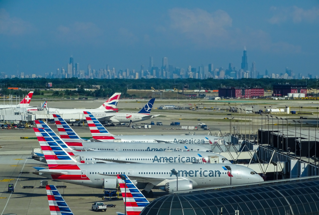 American Airlines aircraft in an airport
